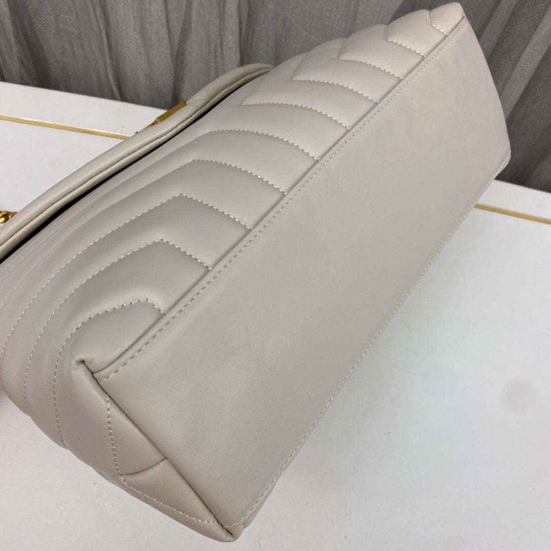 SAINT LAURENT SM LOULOU MONOGRAM QUILTED LEATHER BAG