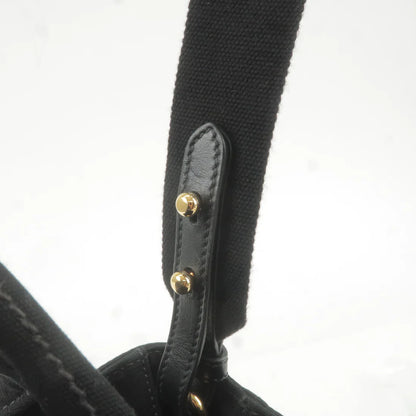 Prada Black Basket Tote Bag With Triangular Logo