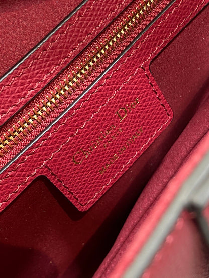 Christian Dior Saddle Bag in Red Gold Hardware