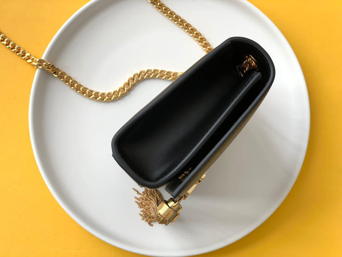 Saint Laurent Black Leather Small Kate Tassel Crossbody Bag