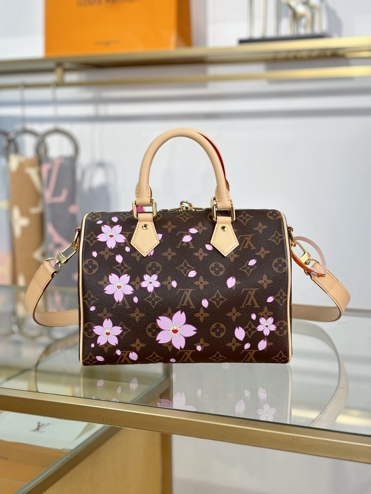 Louis Vuitton x Takashi Murakami Monogram Cherry Blossom Speedy Bandoulière 25