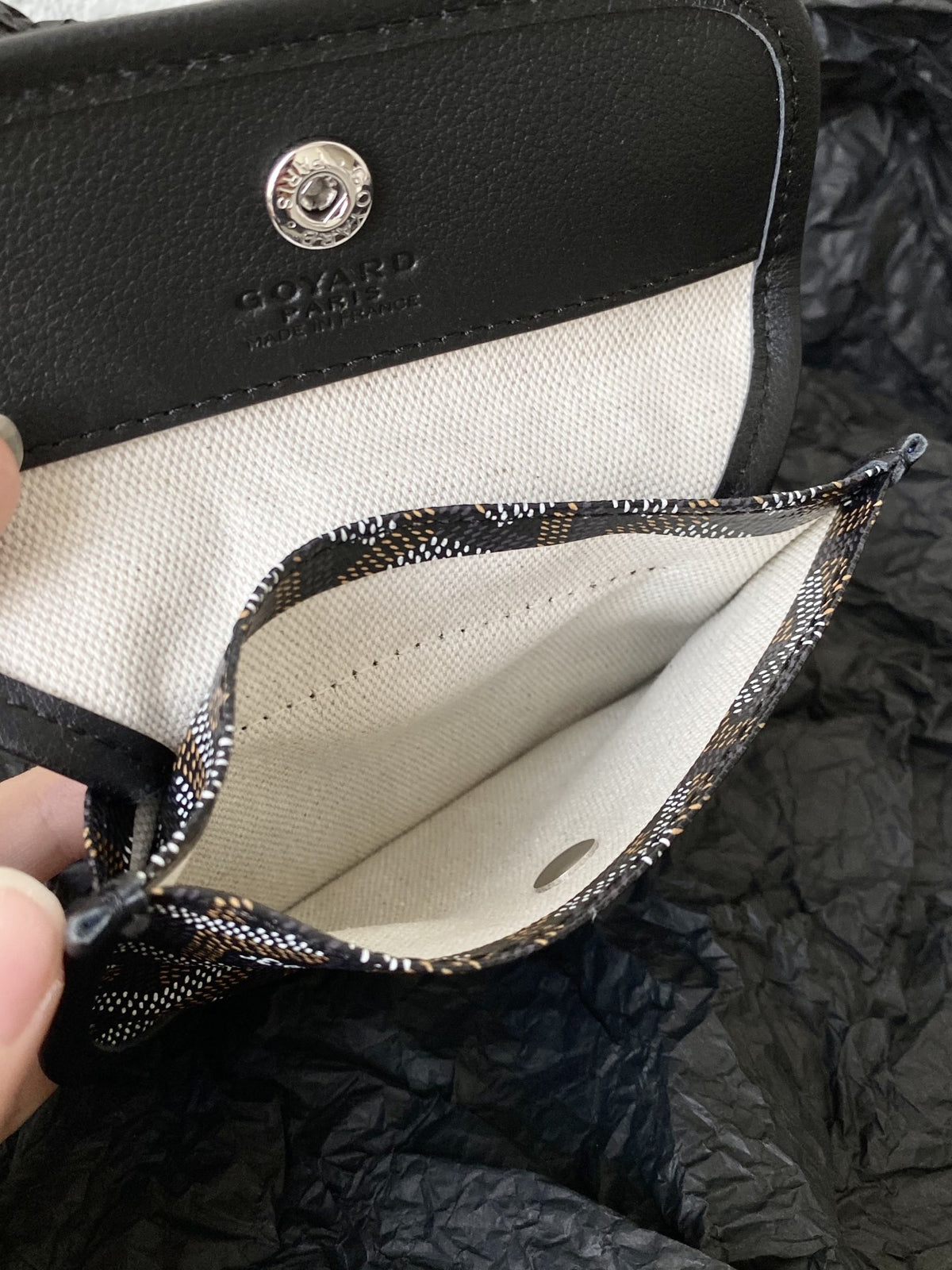 GOYARD Goyardine Reversible Mini Anjou Black 1661918