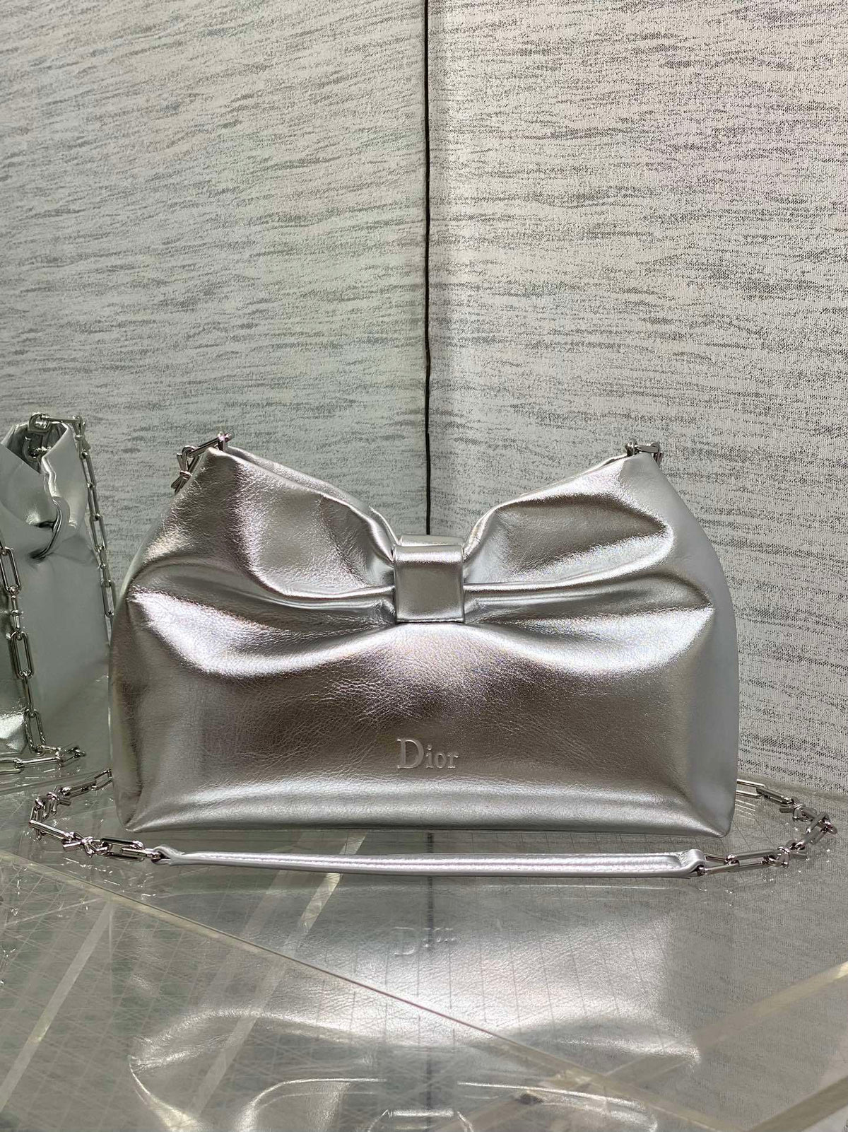 Dior Bow Bag in Sliver