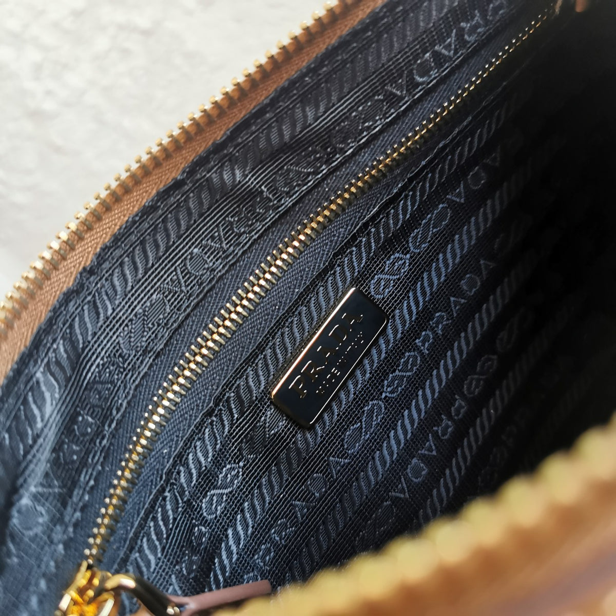 Prada Leather Shoulder Bag Brown