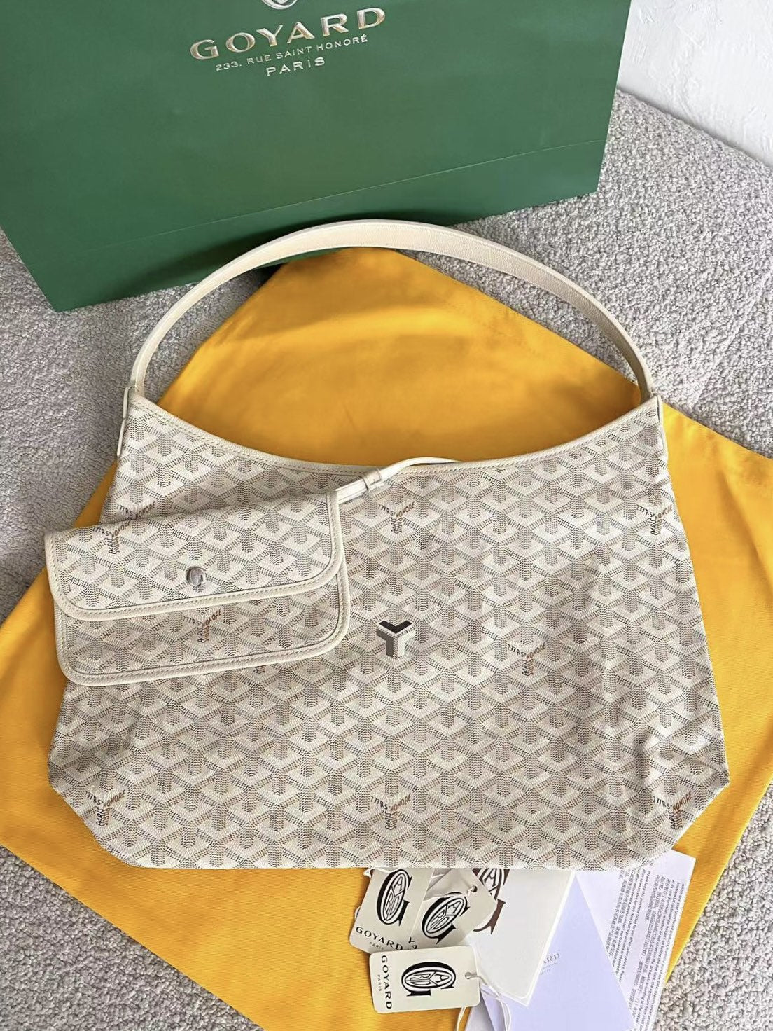 GOYARD Goyardine Boheme Hobo White