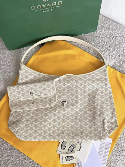 GOYARD Goyardine Boheme Hobo White