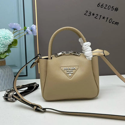 Prada Mini Leather Apricot Shoulder Handbag
