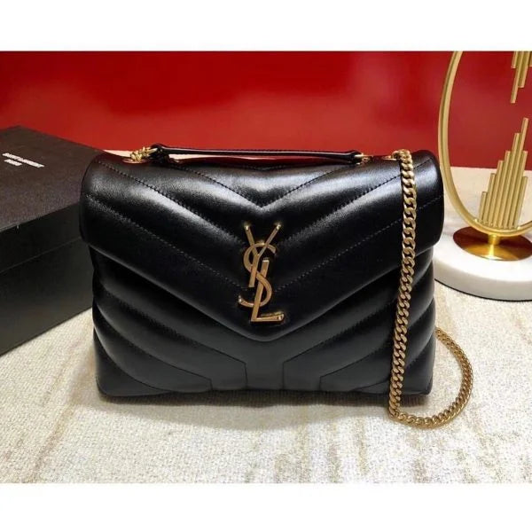 YSL Loulou Small in Matelassé “Y” Leather Bag Golden Hardware