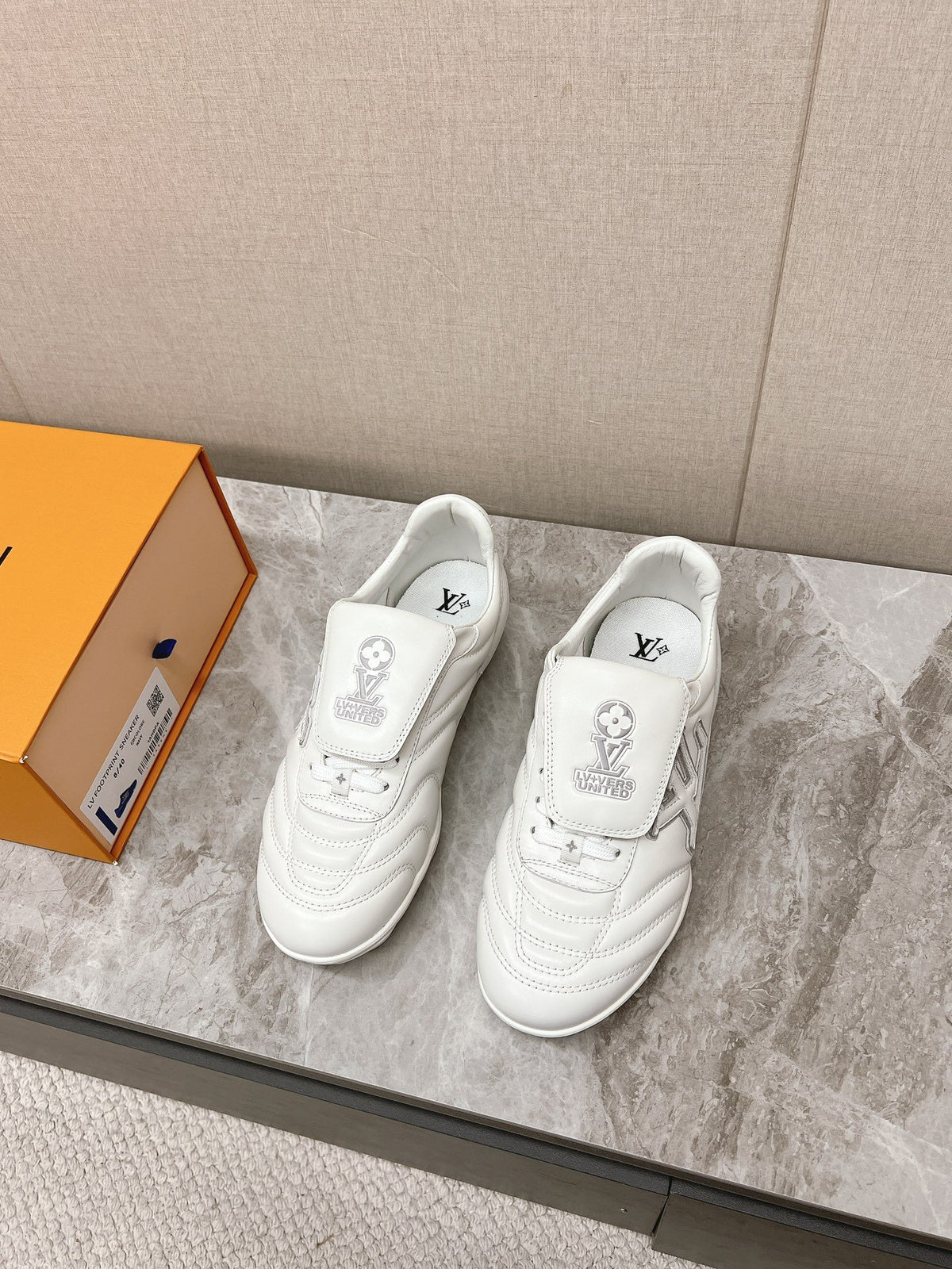 LV Women White Leather Sneakers