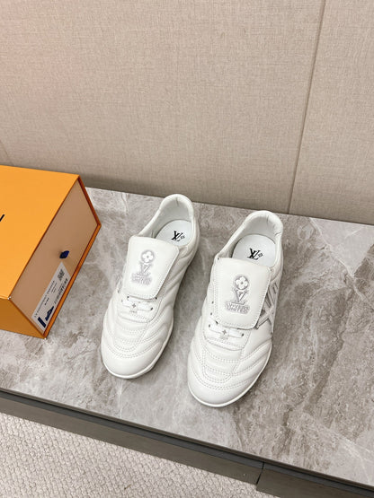 LV Women White Leather Sneakers