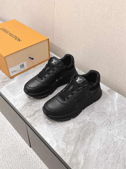 LV Women Black Leather Sneakers