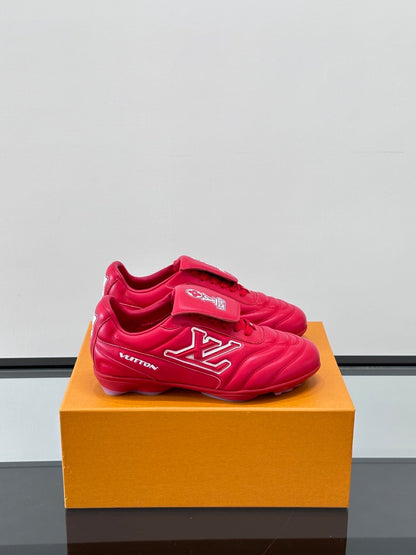 LV Men Red Leather Sneakers