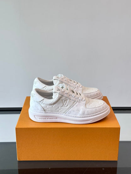LV Men White Leather Sneakers