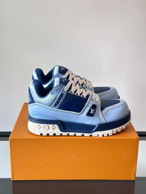 LV Men Light Blue Leather Sneakers