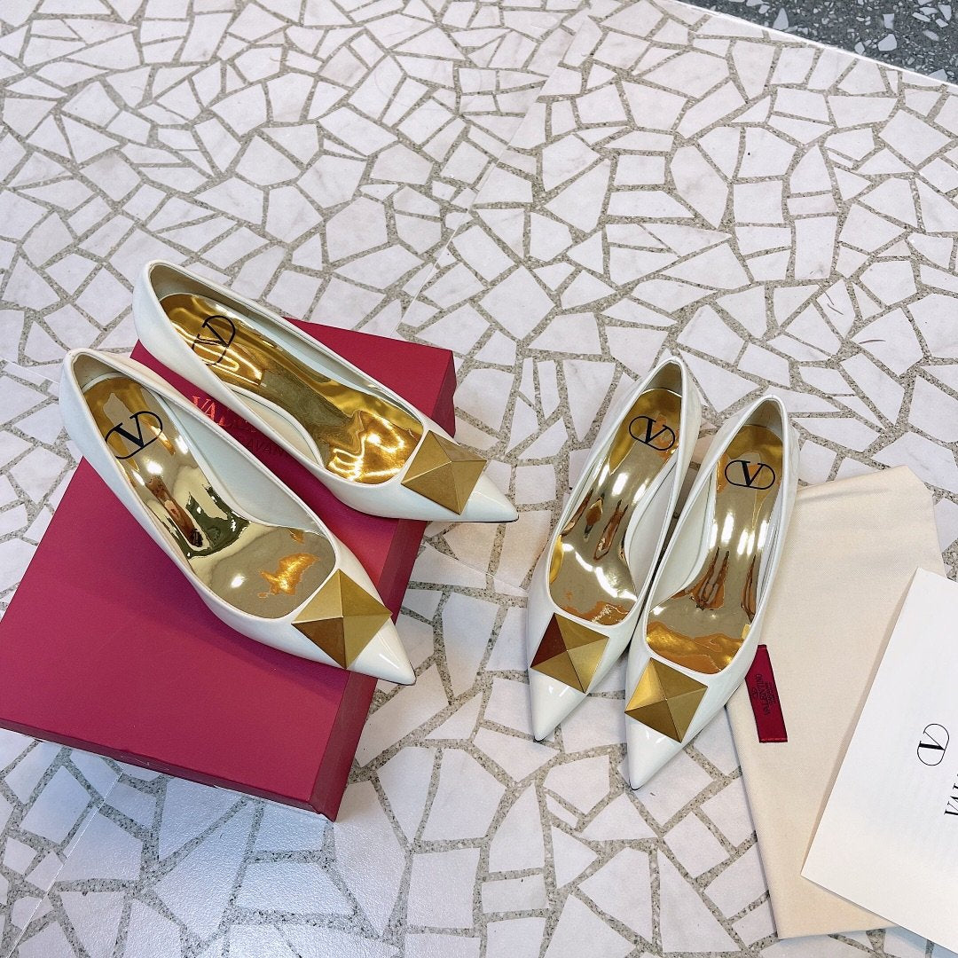 Valentino Women White Patent Leather Heels