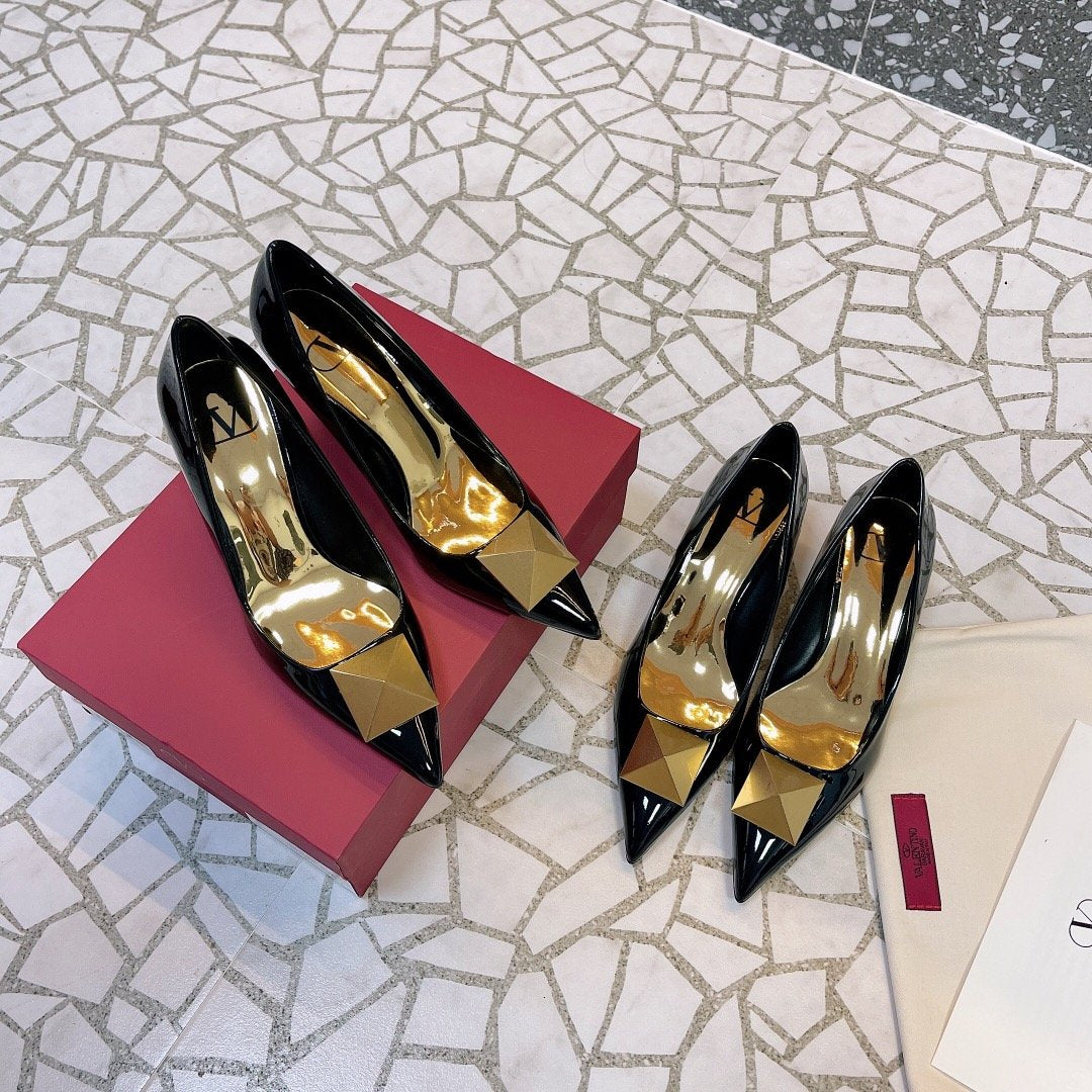 Valentino Women Black Patent Leather Flats