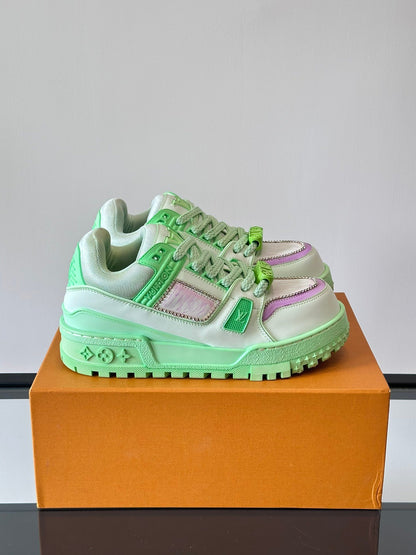 LV Men Light Green Leather Sneakers