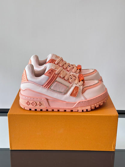 LV Men Pink Leather And Mesh Sneakers