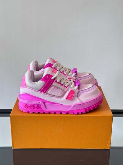 LV Men Pink Leather And Mesh Sneakers