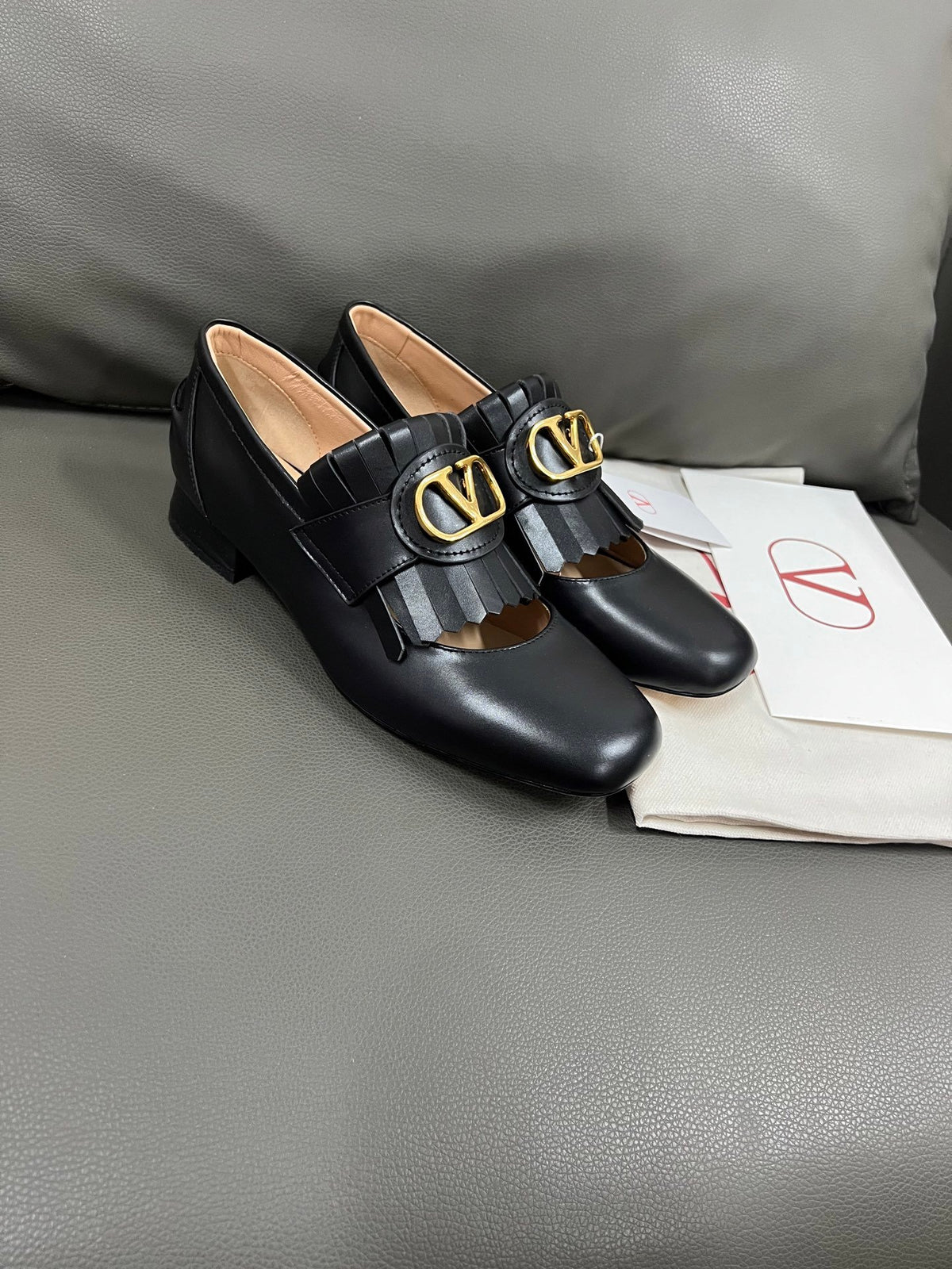 Valentino Women Black Leather Heels