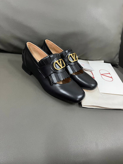 Valentino Women Black Leather Heels