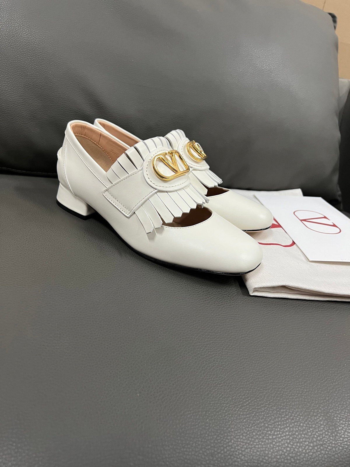 Valentino Women White Leather Heels