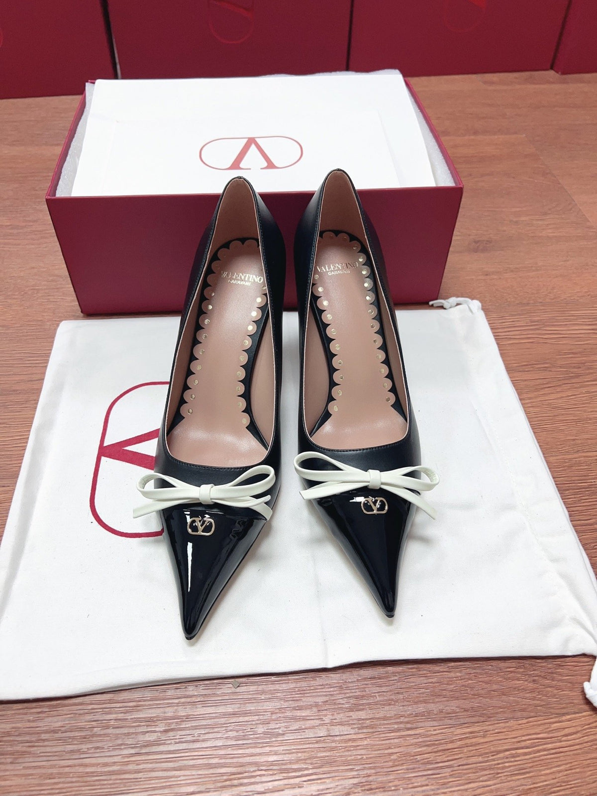 Valentino Women Black Patent Leather Heels