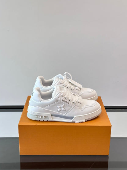 LV Men White Leather Sneakers
