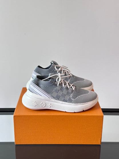 LV Men Grey Knit Fabric Sneakers