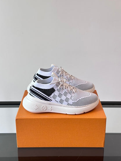 LV Men White Knit Mesh Sneakers