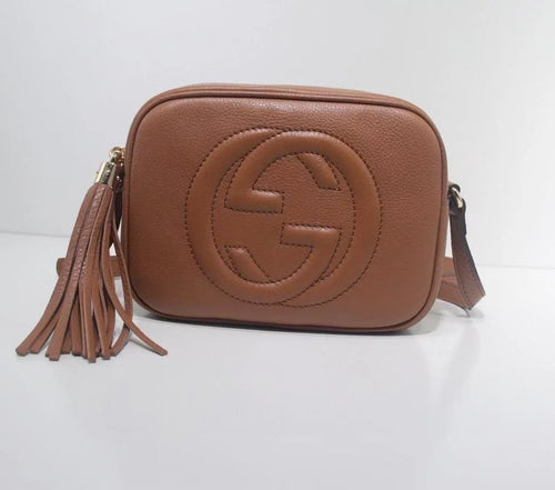 Gucci Soho Small Leather Disco Bag Brown