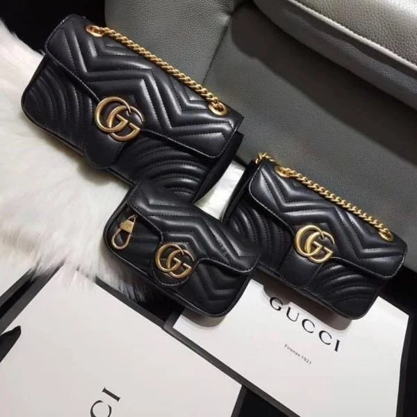 Gucci GG Marmont Matelassé Shoulder Bag Black