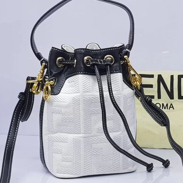 Fendi MON Tresor Leather Bucket Bag