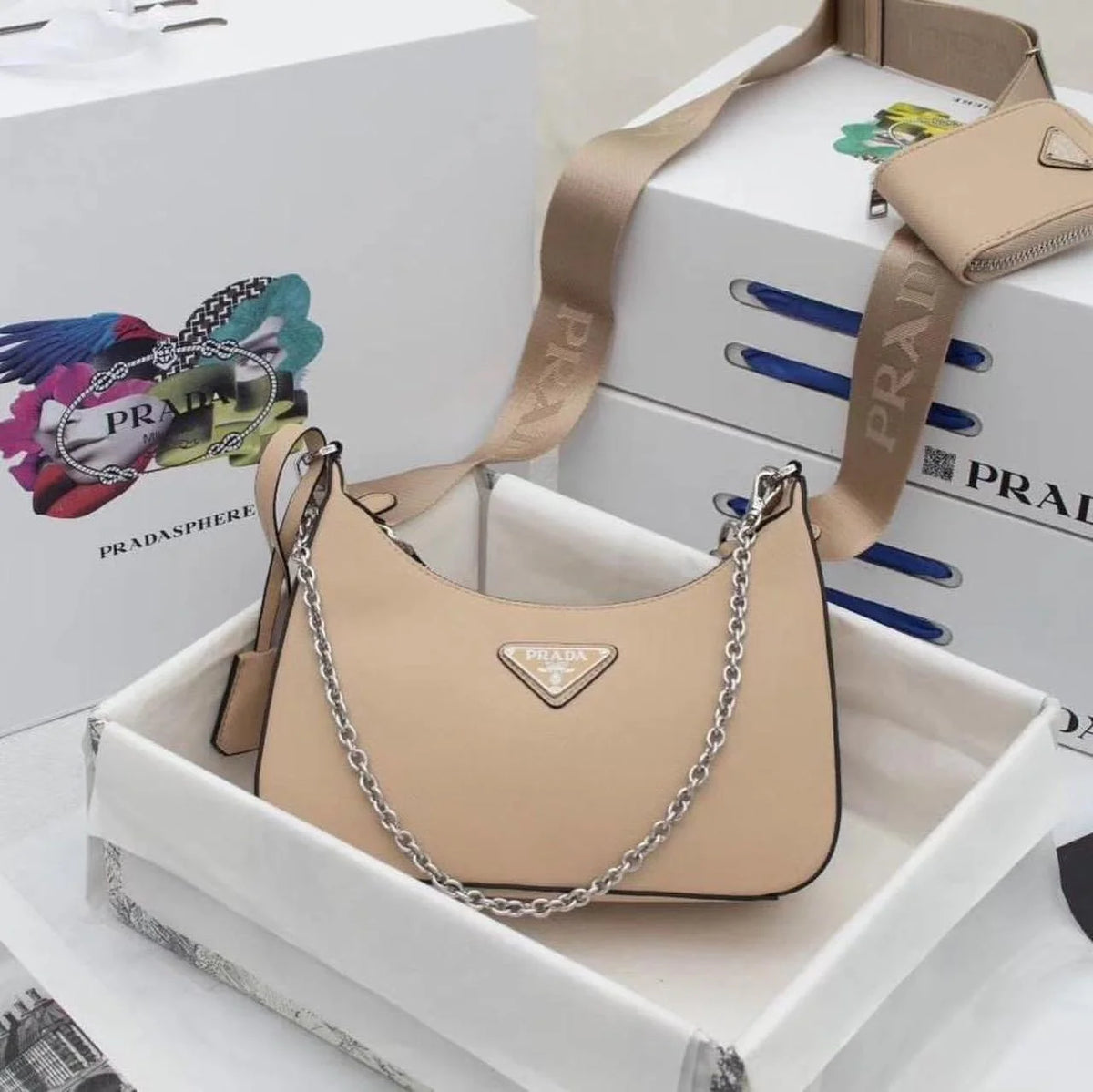 Prada Re-Edition 2005 Nylon Hobo Bags for Women
