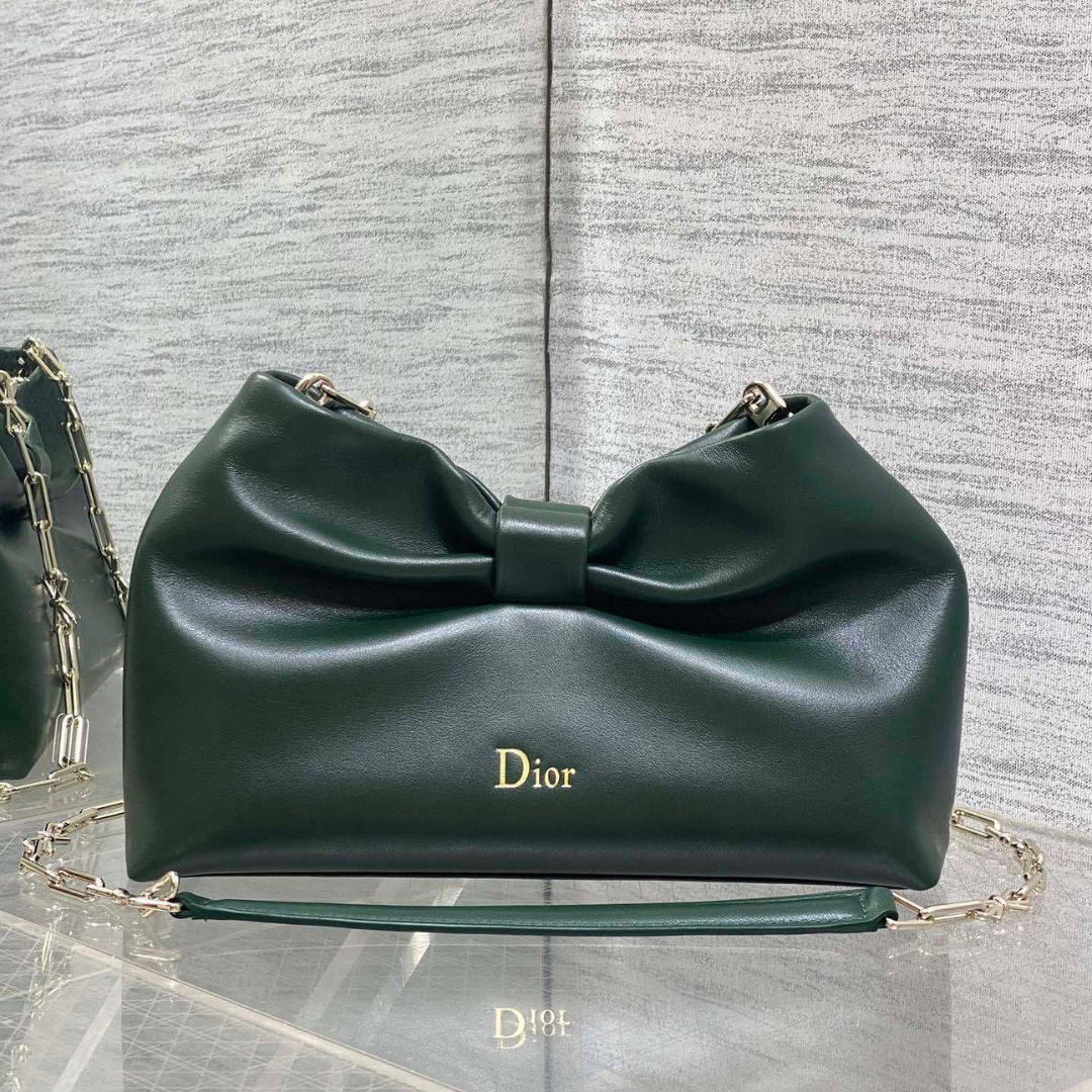 Dior Bow Bag Small Dark Green