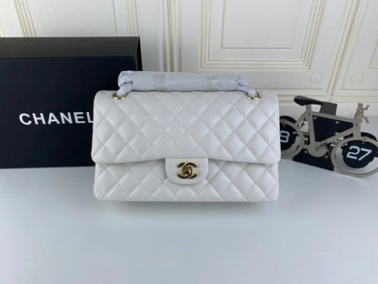 Chanel Classic Double Flap 25 Shoulder Bag White
