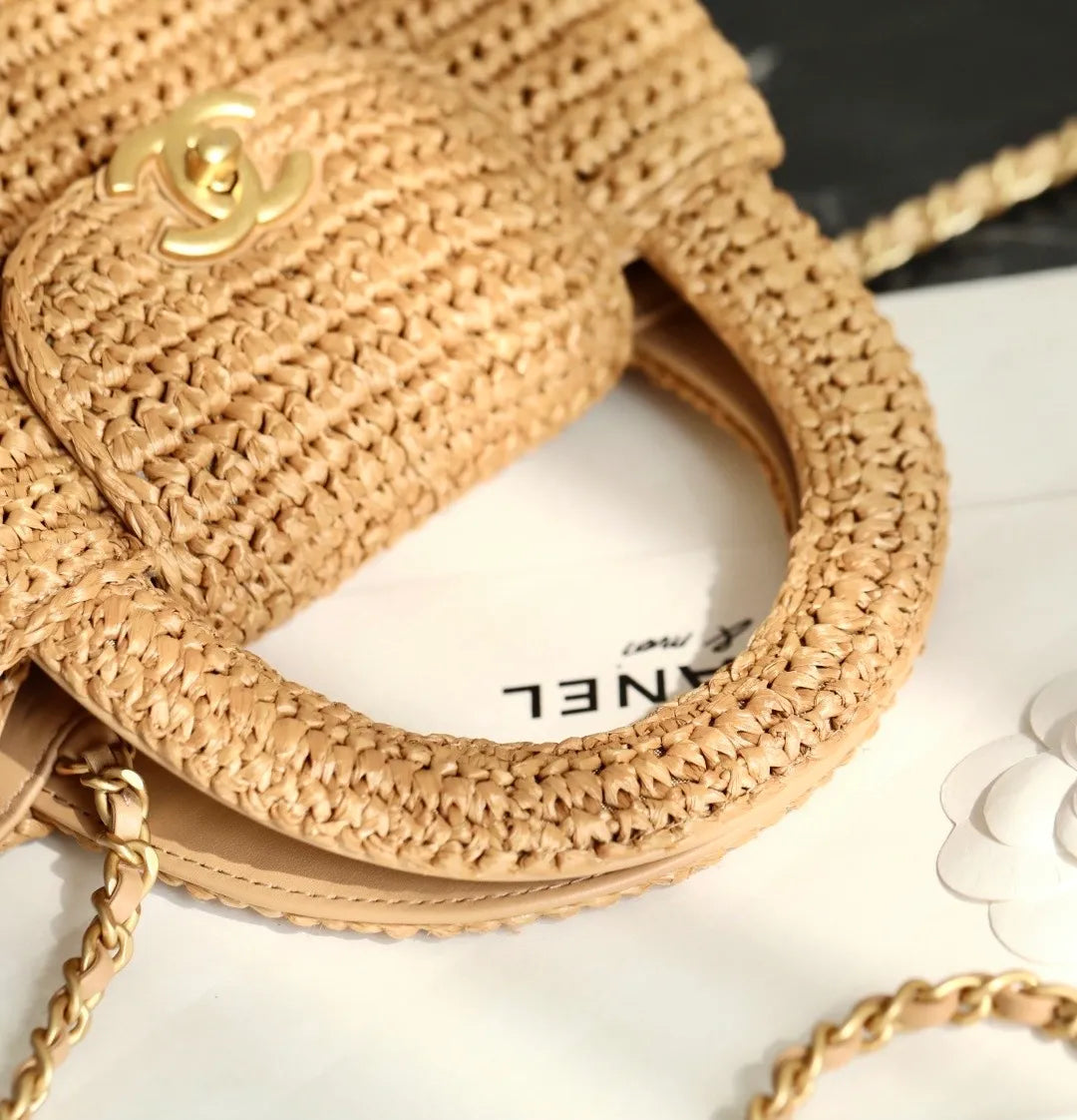 Chanel Braided Raffia Kelly Flap Bag