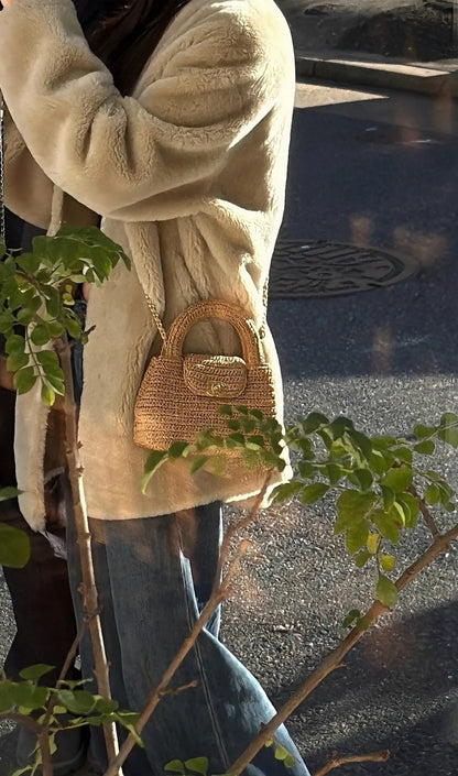 Chanel Braided Raffia Kelly Flap Bag