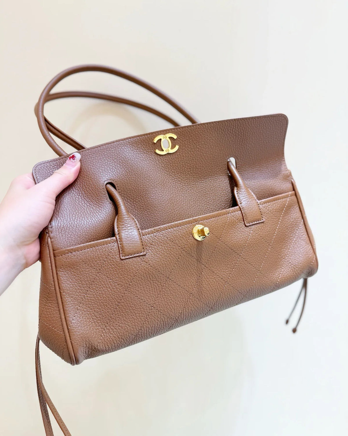Chanel Grained Calfskin Stitched Urban Essentials Small Shopping Bag