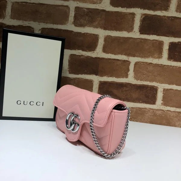 Gucci GG Marmont Matelassé Shoulder Bag Pink
