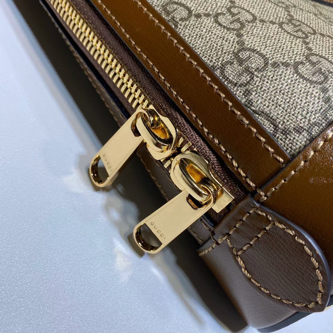 Gucci GG Supreme Canvas Horsebit 1955 Small Top Handle Bag