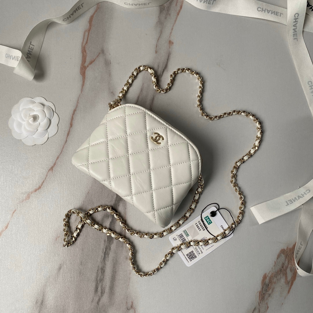 CHANEL Black Leather Makeup Bags