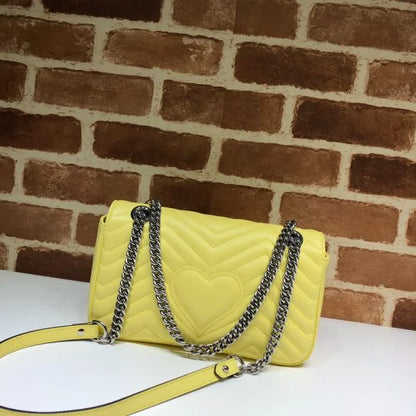 Gucci GG Marmont Matelassé Shoulder Bag Yellow