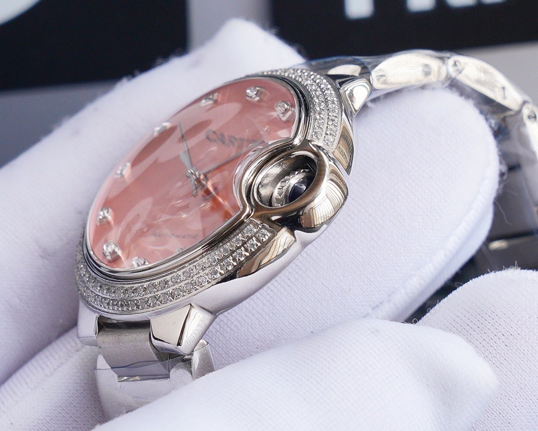 BALLON BLEU 33MM STEEL CASE DIAMOND NUMERALS