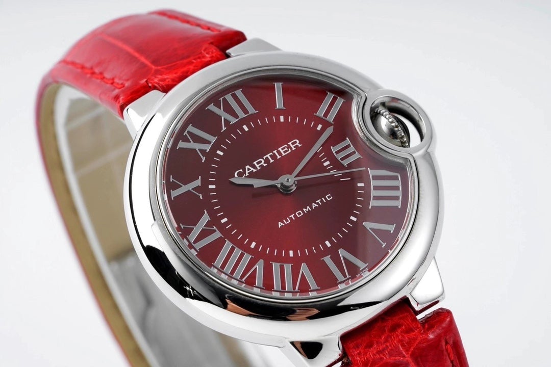 BALLON BLEU 33MM AUTOMATIC RED DIAL LEATHER 2021