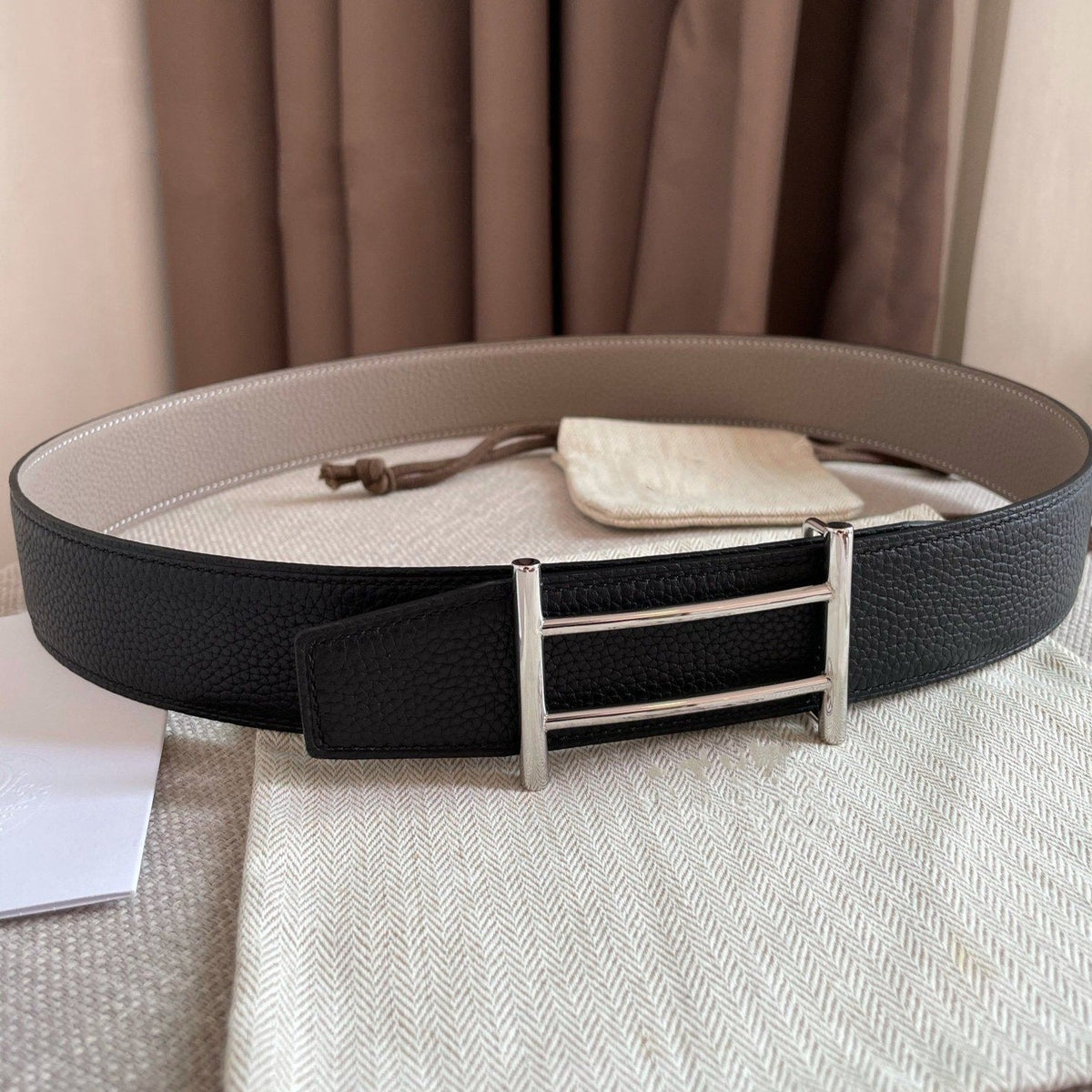 H FACE SILVER RIVERSIBLE SKIN TWO SIDES GREY BLACK 3.8CM