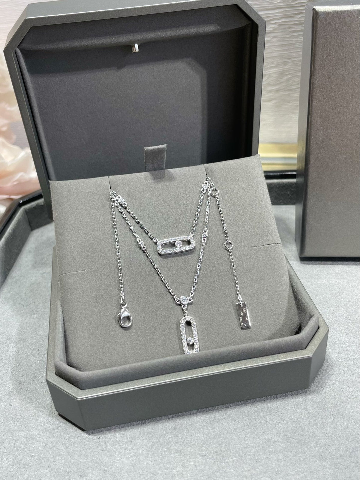 MOVE 2 ROW DIAMOND NECKLACE