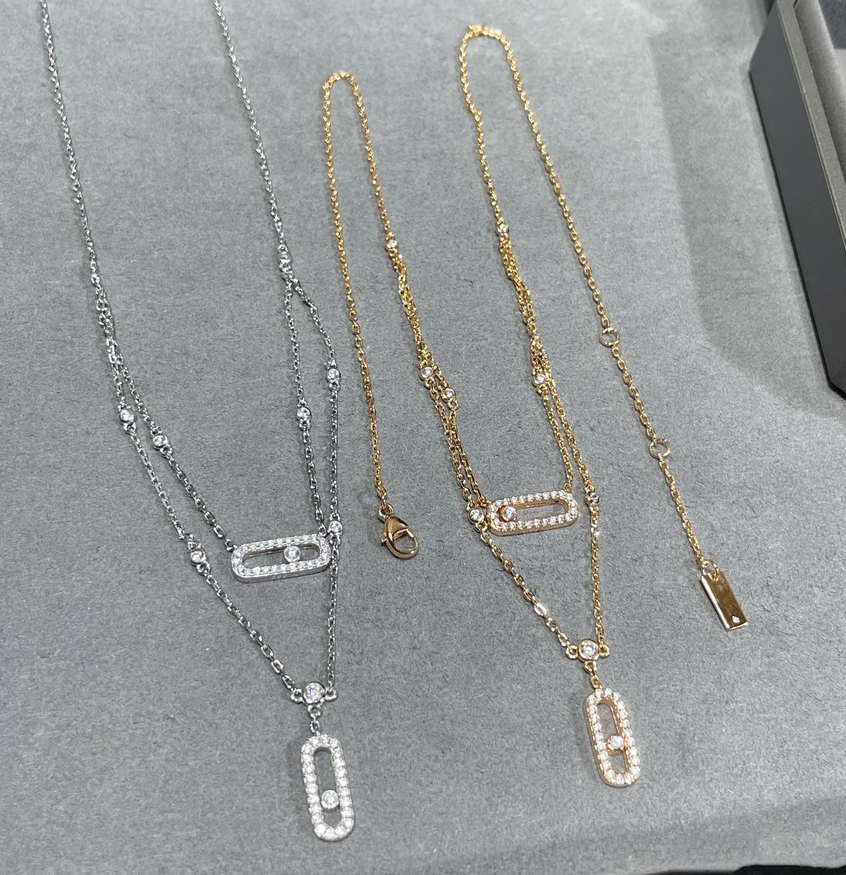 MOVE 2 ROW DIAMOND NECKLACE