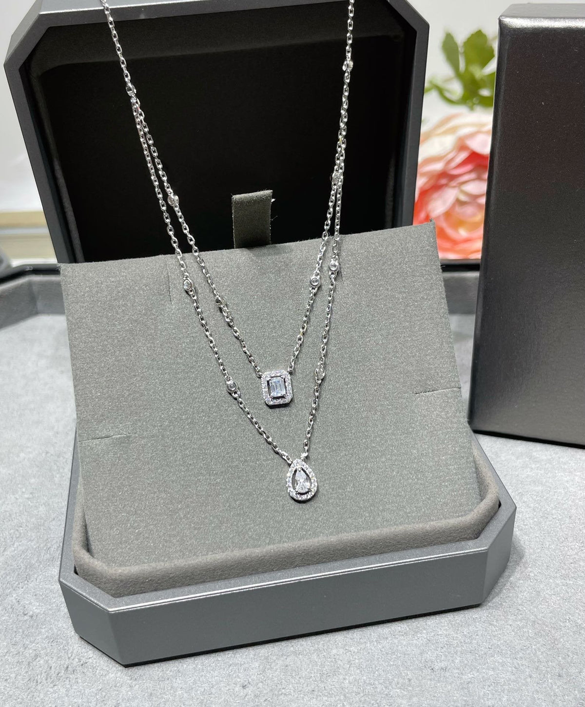 MY TWIN 2 ROW DIAMOND NECKLACE