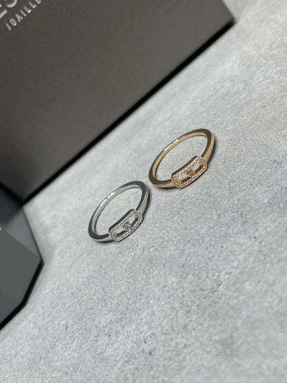 MOVE UNO PINK GOLD DIAMOND PAVED RING